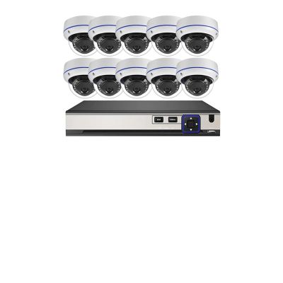 QDVOPHZA Outdoor Dome 4K 8MP POE 10CH NVR IP Camera System Kit Security Vandalproof Audio Motion Detection CCTV Home Video Set(4PCS,10CH NVR x10Cameras)