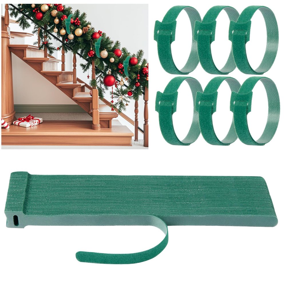 80 Pcs Christmas Garland Ties Reusable Green Nylon Garden Plant Cable Straps Adjustable Banister Ties for Christmas Tree Wreath Garland Wrapping Door Stairway Railings Decoration (80, 12 Inch)