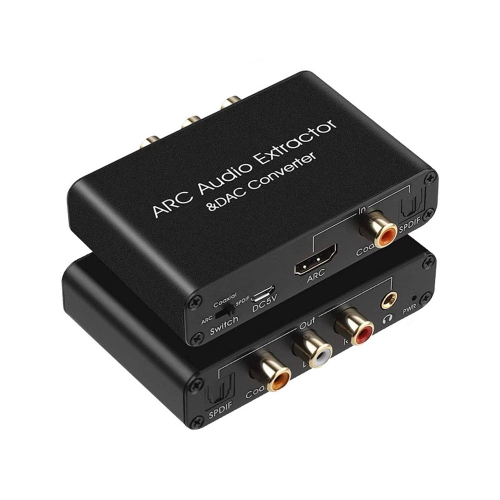 ARC Audio Extractor HDMI to Optical SPDIF Coaxial DAC Converter with RCA L/R and 3.5mm Headphone Output for TV, Soundbar, Amplifier