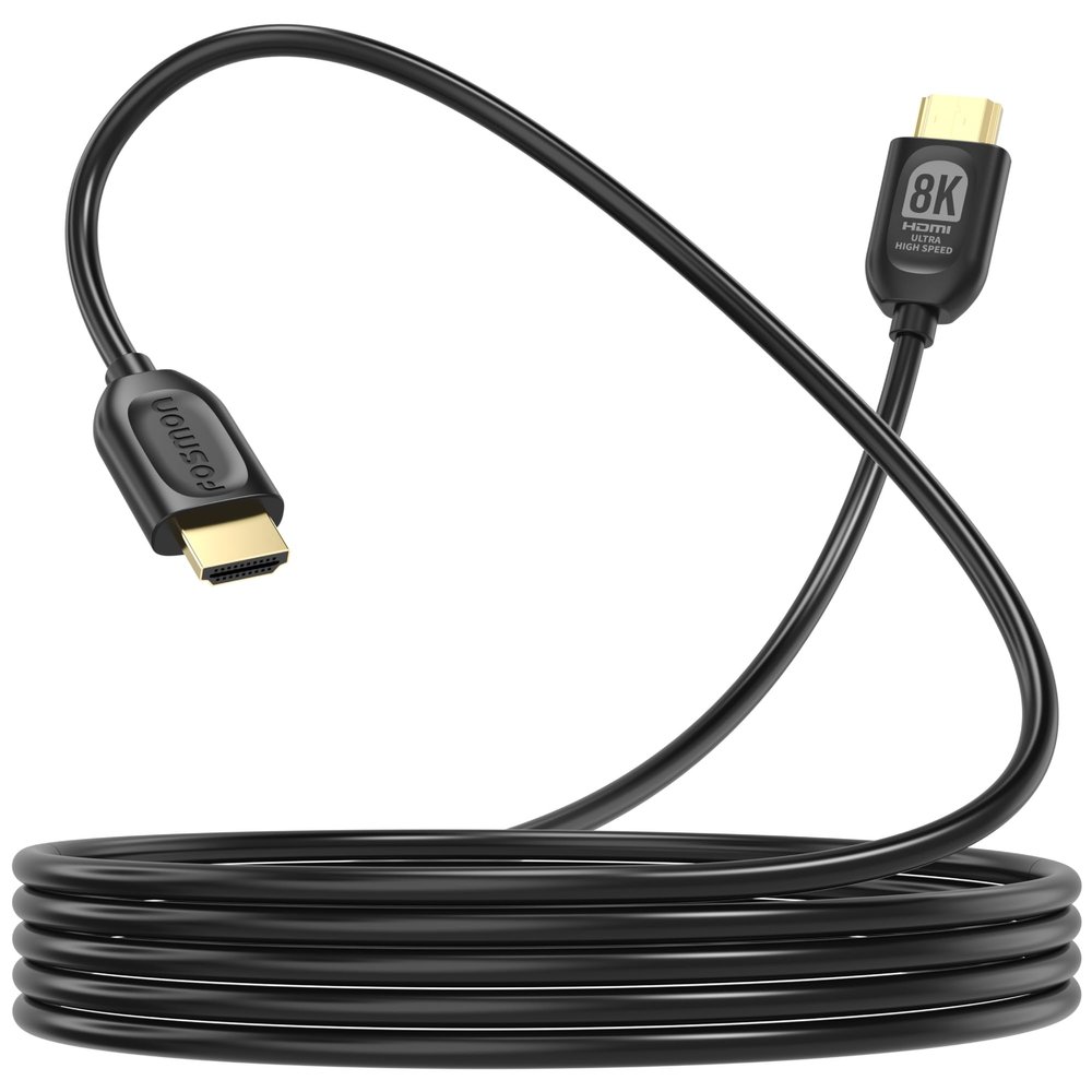 Fosmon 8K HDMI Cable 25 FT Long Ultra High Speed HDMI 2.1 Cord 48Gbps 8K@60Hz 4K@120Hz Compatible with TV UHD HDTV Streaming Laptop PC Monitor Projector Blu-ray PS5 Xbox Gaming, Support eARC HDR HDCP