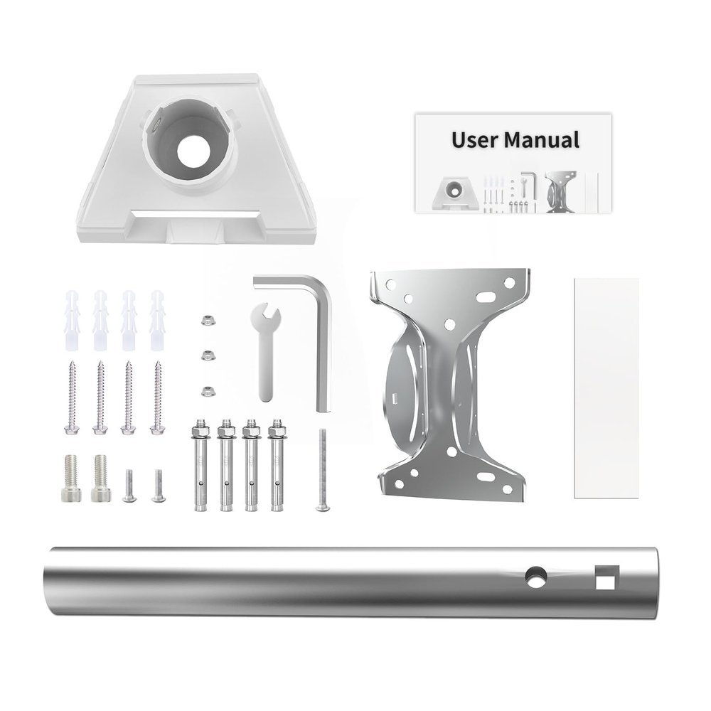1 Set Wall Mount Connection Rod Roof Mount Adapter Holder Straight/Elbow Tube Adjustable Satellite Dish Bracket