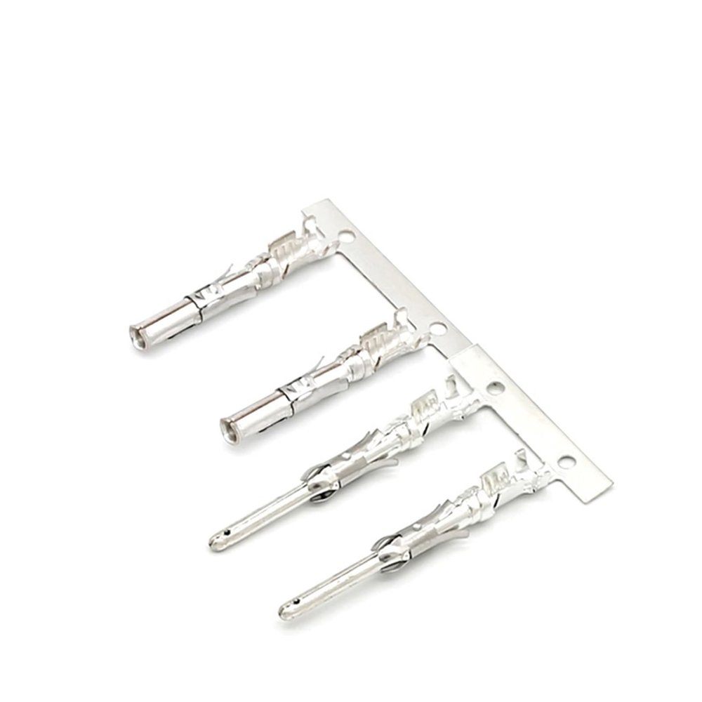 CTGFBUW 20/50/100/200/500/Pcs 1.5mm Car Wiring Male Female Terminal for TE Type CPC Round Connector Crimp Range 0.8-2mm 66601-1 66602-1(Male Female,50 pcs)