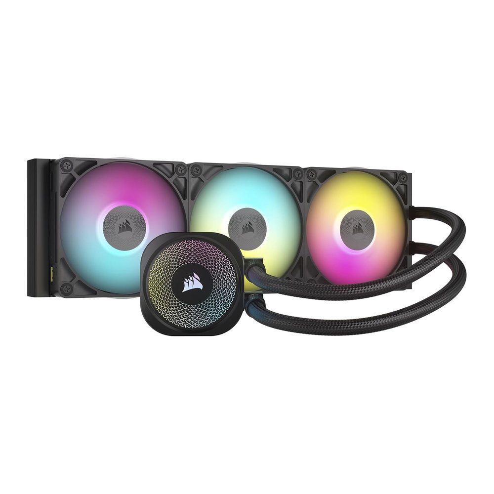 CORSAIR iCUE Link Titan 360 RX RGB Liquid CPU Cooler 360mm AIO Low-Noise Intel LGA 1851/1700, AMD AM5/AM4-3X RX120 RGB Fans -iCUE Link System Hub Included Black (Renewed)