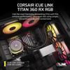 CORSAIR iCUE Link Titan 360 RX RGB Liquid CPU Cooler  360mm AIO  Low-Noise  Intel LGA 1851/1700, AMD AM5/AM4-3X RX120 RGB Fans -iCUE Link System Hub Included  Black (Renewed) view 2