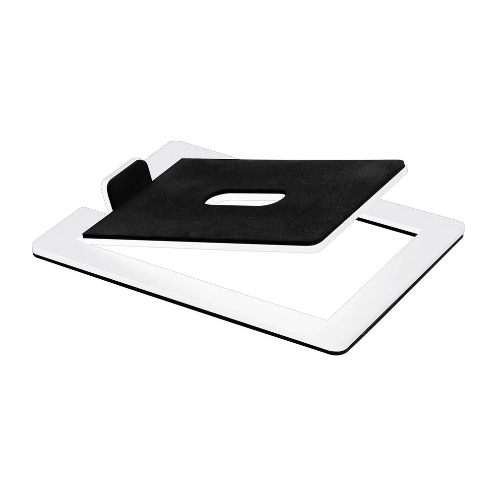Desktop Speaker Stands Speaker Support Base is Made of Carbon Steel for Tabletop Bottom Stand with Shock Absorption and Enhanced Sound Quality(Solid White)