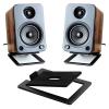 Desktop Speaker Stands Speaker Support Base is Made of Carbon Steel for Tabletop Bottom Stand with Shock Absorption and Enhanced Sound Quality(Solid White) view 2