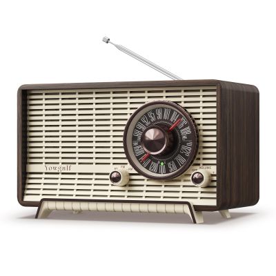 YOWGUIF AM FM Radio Classic Retro Wood Table Radio Bluetooth Speakers Radios Plug-in Wall with Rotary Knob Great for Home, Office