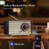 YOWGUIF AM FM Radio Classic Retro Wood Table Radio Bluetooth Speakers Radios Plug-in Wall with Rotary Knob Great for Home, Office view 2