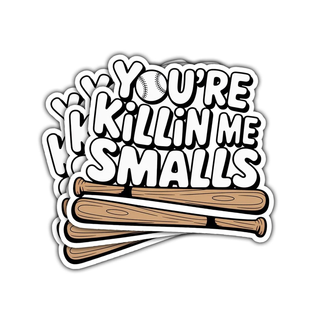 3Pcs Your Killing Me Smalls Sticker Funny Retro Baseball Slang Gift for Sports Fans You're Killing Me Smalls Stickers Sports Lover Baseball Car Decal for Laptop Bottle Notebook Toolbox Hard Hat 3"