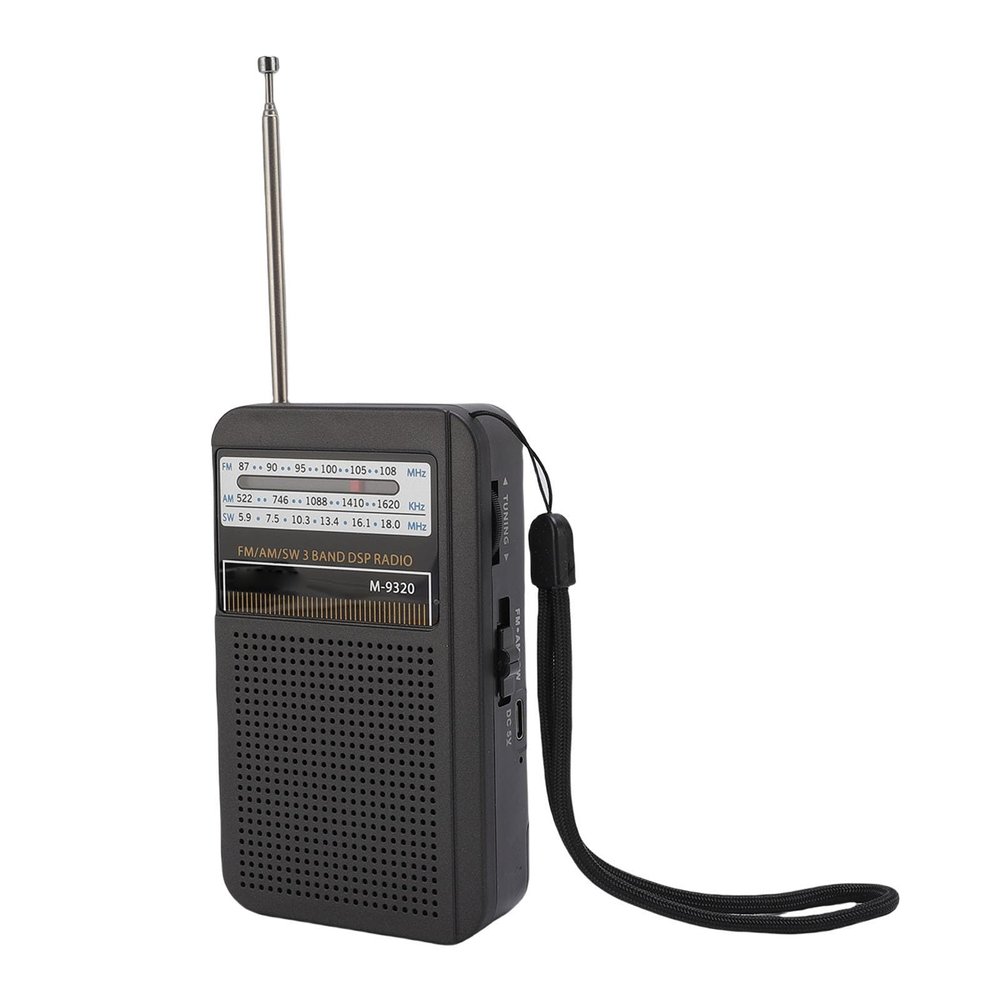 Zunate Portable AM SW FM Radio, Retro Radio with Magnetic Speaker and Antenna, 3.5mm Headphone Jack, Pocket Portable for Walking Running Travel, Gift for Seniors (Black)