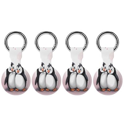 Compatible with Air Tag Keychain Holder,I Love Penguinsprinted for AirTag GPS Item Finders Accessories 4Pack