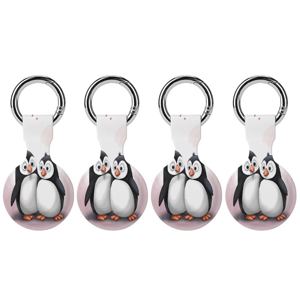 Compatible with Air Tag Keychain Holder,I Love Penguinsprinted for AirTag GPS Item Finders Accessories 4Pack