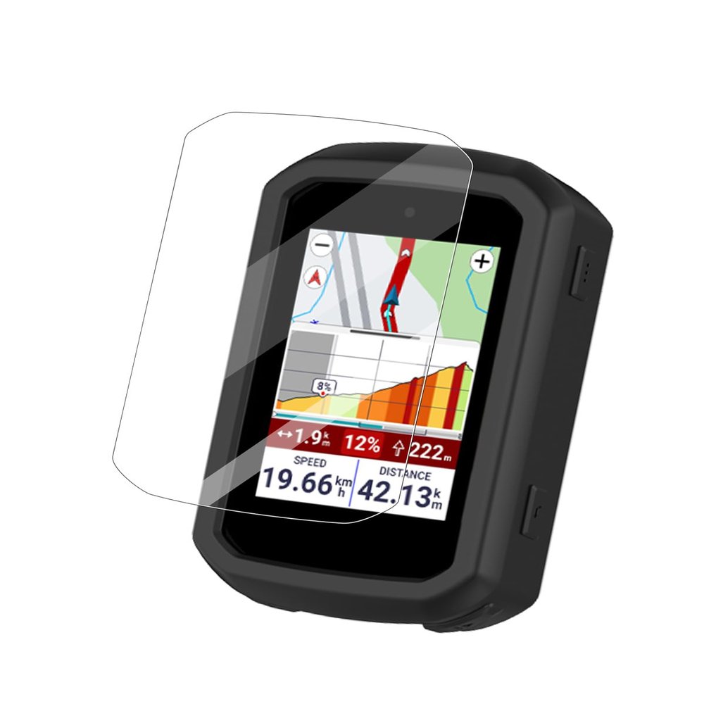 Case for Garmin Edge 850 Satellite Communicator,BOVUGAC Shockproof Silicone Soft Protective Case&TPU Screen Protector for Garmin Edge 850 GPS,All Round Protection-Black
