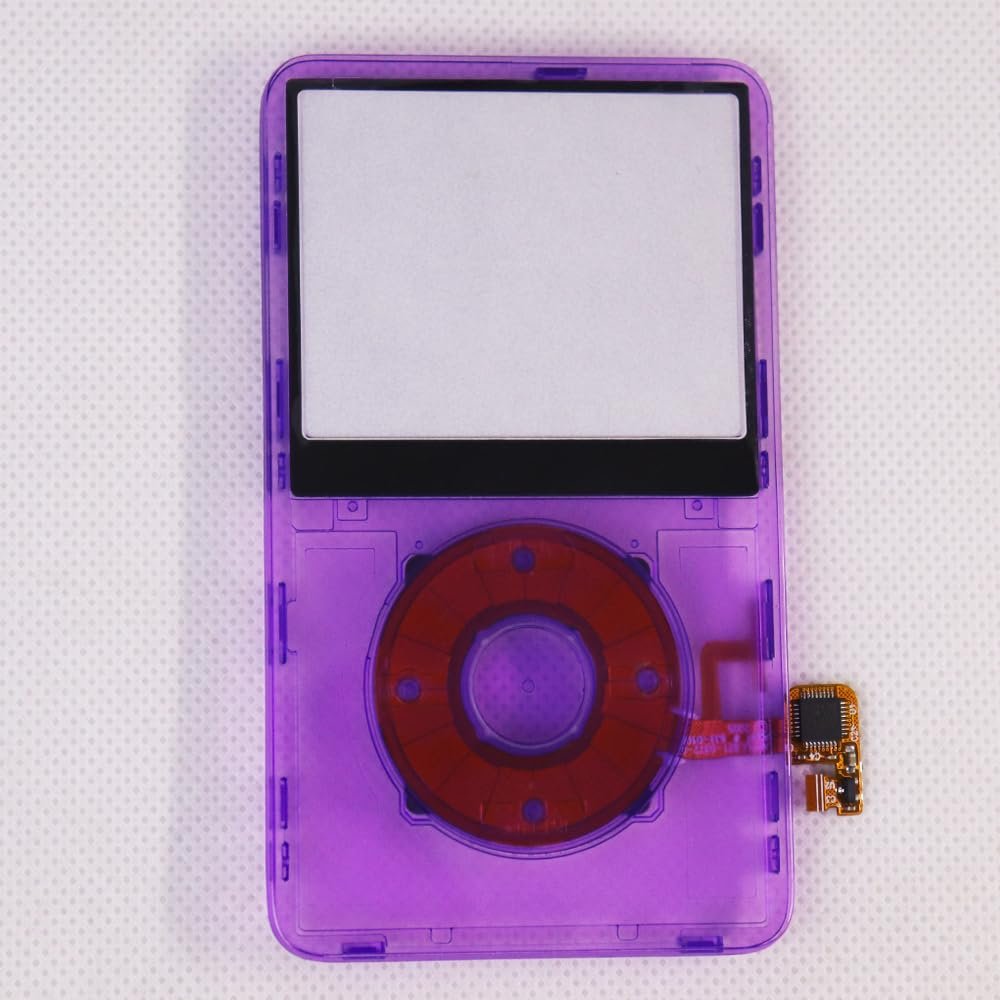 Transparent Purple Plastic Front Faceplate Housing Case Cover clickwheel Center Button for iPod 5th 5.5Gen Video 30GB 60GB 80GB
