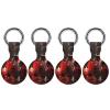 Compatible with Air Tag Keychain Holder,Red Rose Wine Glass and Candleprinted for AirTag GPS Item Finders Accessories 4Pack view 1