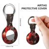 Compatible with Air Tag Keychain Holder,Red Rose Wine Glass and Candleprinted for AirTag GPS Item Finders Accessories 4Pack view 2
