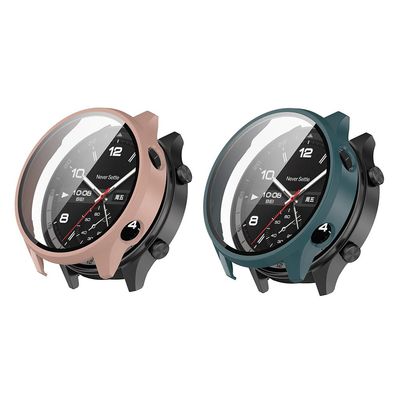 2 Pack Hard Cases with Compatible with OPPO Watch Sport, Full Protection Shockproof PC Protective Case Anti-Scratch Anti-Dust Ultra-Thin Protective Case for OPPO Watch Sport (Pink/Green)