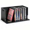 CroBlissful 1 Set Wooden DVD Storage Box DVD Storage Shelf Holder Solid Wood Cassette Tape Display Organizer with Carrying Handle for CD, Movie Cases, Each Organizer Can Store up to 26 Boxes (Black) view 1
