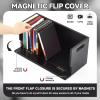 CroBlissful 1 Set Wooden DVD Storage Box DVD Storage Shelf Holder Solid Wood Cassette Tape Display Organizer with Carrying Handle for CD, Movie Cases, Each Organizer Can Store up to 26 Boxes (Black) view 3