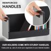 CroBlissful 1 Set Wooden DVD Storage Box DVD Storage Shelf Holder Solid Wood Cassette Tape Display Organizer with Carrying Handle for CD, Movie Cases, Each Organizer Can Store up to 26 Boxes (Black) view 4