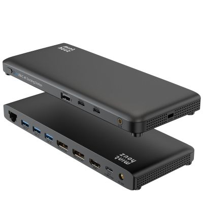 Minthouz 12-in-1 Docking Station with 100W Charging, Triple Display Dual 4K Support, 1000Mbps LAN Port, Laptop Docking Station, 4X USB-A (1x 10Gbps), 2X USB-C, Compatible with Windows, Mac, Chrome