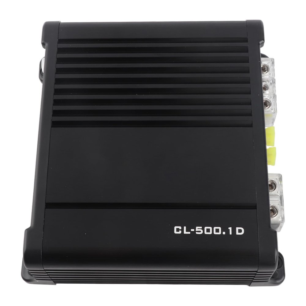 1 Channel Car Audio Monoblock Amplifier 500W RMS at 2 Ohm 300W at 4 Ohm High Efficiency Car Mono Amp with 10Hz to 300Hz Frequency Range for Powerful Bass and Clear Sound in Car