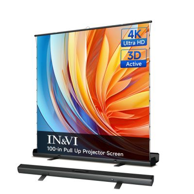 100" Portable Tab-Tension Matte White Manual Pull Up Projector Screen,178Viewing Angle Movie Screen,Outdoor Projector Screen Wrinkle-Free Design for Backyard Movie