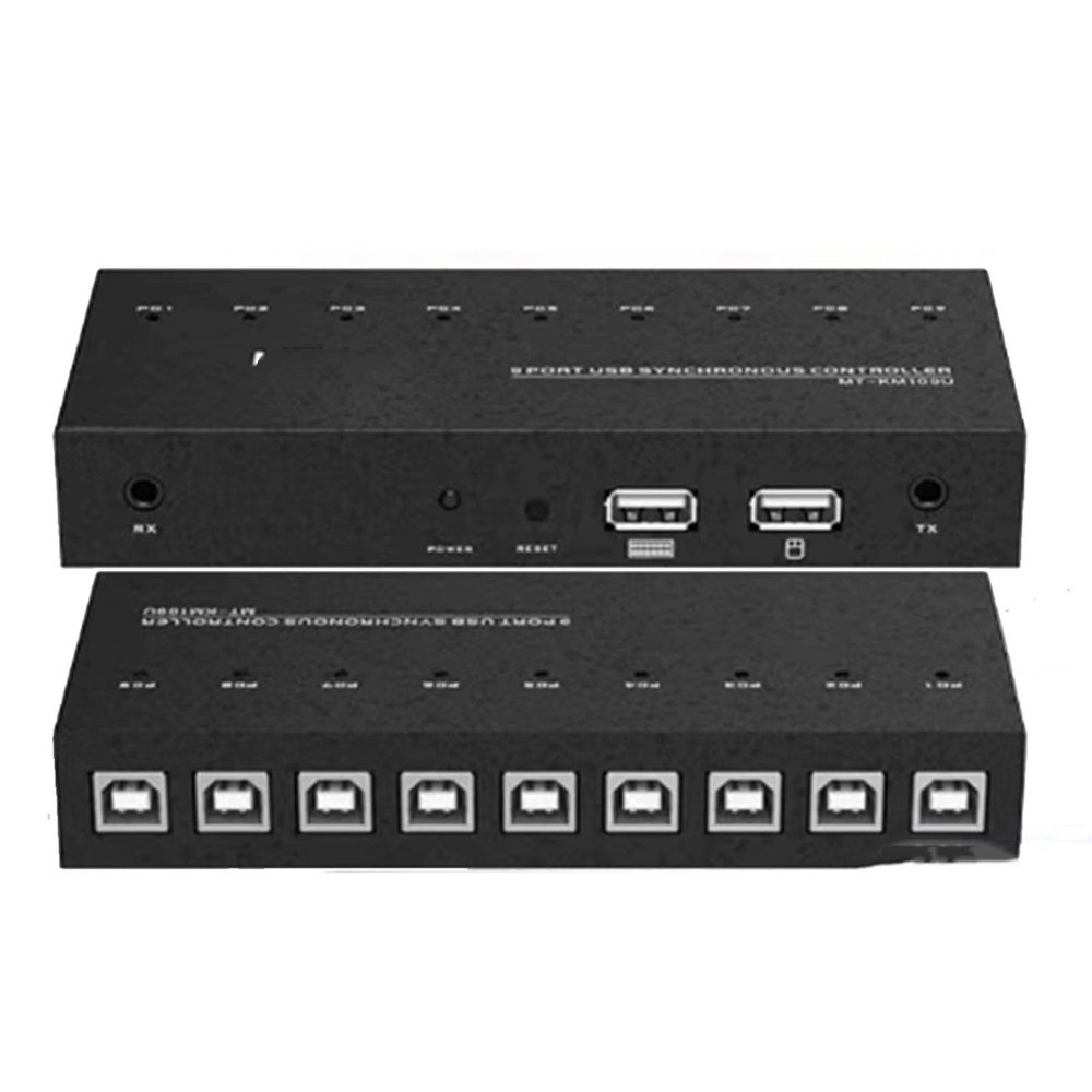 4/8/9/16 Port Synchronizer - KVM Switch/Distributor, USB Keyboard Mouse Controller Split Screen Device, DNF Game Control Synchronizer, for Game Studios, Offices(9 Ports)