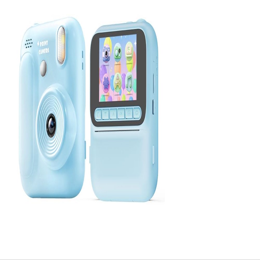 Kids Digital Instant Print Camera with TF Card Support, Photo Printing Paper Included, for Children Ages 3-12 (Blue)