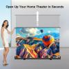 100" Portable Non-Tension Matte White Manual Pull Up Projector Screen,178Viewing Angle Movie Screen,Outdoor Projector Screen Wrinkle-Free Design for Backyard Movie Night view 2