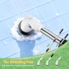 Electric Spin Scrubber - Household Cleaning Brush with 8 Heads, 51.2in Extendable Pole Bathroom Scrubber for Stubborn Grease on Grill, Stovetop & Bathtub, 90Min Runtime - Type B view 3