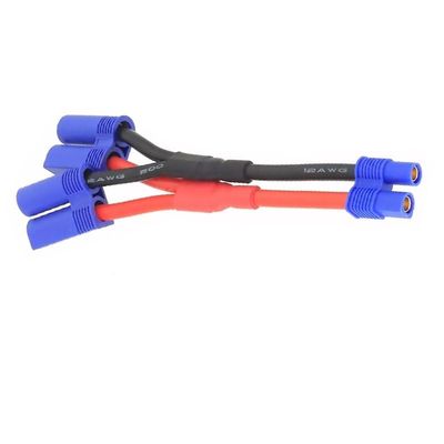1/2 Pcs 2 EC5 Male Plug to 1 EC3 Female Connector Parallel Wire Charge Cable 12awg 10cm for RC Charger Motor ESC(1 2EC5M1C3F12 10cm)