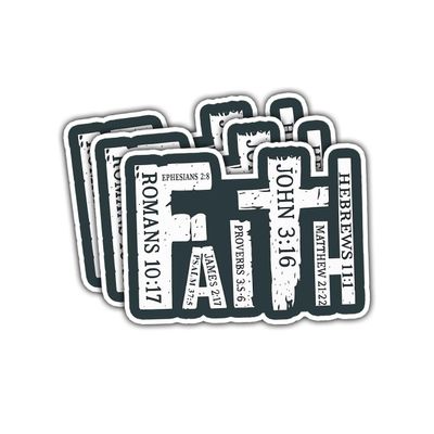 3 Pcs Christian Faith Sticker with Bible Verses, Religious Vinyl Decal Pack, Romans 10:17 John 3:16 Hebrews 11:1 Scripture Stickers for Laptop, Water Bottle, Car, Journal, Phone Case, Gifts