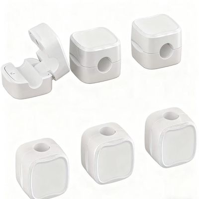 10Pcs Magnetic Phone Cable Organizers: Desktop & Wall-Mount Storage Solutions Car Adapter with Snap-On Cable Clips