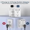 2 to 3 Prong Outlet Adapter, BEONDON Outlet Extender with 3 USB Ports(1 USB-C) and 6 AC Outlets, 3-Sided Power Strip for Non-Grounded Outlets in Old Houses, Hotels view 2