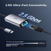 Cudy USB-C to 2.5 Gbps Ethernet Adapter, Wired Network Adapter, Aluminum RJ45 2500Mbps Thunderbolt LAN Adaptor, Compatible with Laptop, Phone, Tablet etc., UE25C view 3