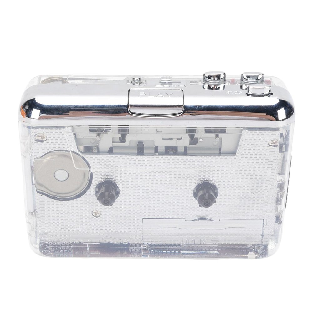 ciciglow Portable Cassette Player, Cassette to MP3 Converter USB C Connection Auto Rewind Stereo Sound with Headphones for PC Laptop Music Conversion
