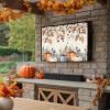 BiadingCC Fall Outdoor TV Cover 40 to 43 Inch Pumpkin Maple Leaf Waterproof and Weatherproof Outdoor TV Enclosure Eucalyptus Leaves Red Berry Outside Flat TV Screen Protector Television Covers view 2
