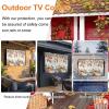 BiadingCC Fall Outdoor TV Cover 40 to 43 Inch Pumpkin Maple Leaf Waterproof and Weatherproof Outdoor TV Enclosure Eucalyptus Leaves Red Berry Outside Flat TV Screen Protector Television Covers view 3