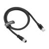 AConnect M12 X-Code 8 Pin Female to RJ45 Ethernet Cable, Cat6A Shielded, 10 Gbps, Highly Flexible for Drag Chain, IP67, Compatible with Cognex Keyence Vision System, PLC, Servo Motor 10m/32.8ft view 1