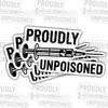 3Pcs Proudly Unpoisoned Stickers, No Vax No Vaccine Vinyl Decals, Funny Anti-Vaccine Statement Gifts for Friends, Adults, Political Humor Fans, for Laptop, Water Bottle, Tumbler, Car Window 3 Inches view 1