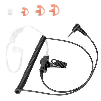 3.5mm Listen Only Earpiece for Speaker Mic Acoustic Tube Receive Only Headset with 3 Earmolds Compatible with Motorola Kenwood Baofeng Speaker Mics for Security Police and Law Enforcement Use