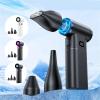 Kguiewr Compressed Air Duster, Violent Fan Powerful Hair Dryer Vacuum Cleaner Recharable Brushless Turbojet Hair Dryer,Handheld Blower(Purple) view 3
