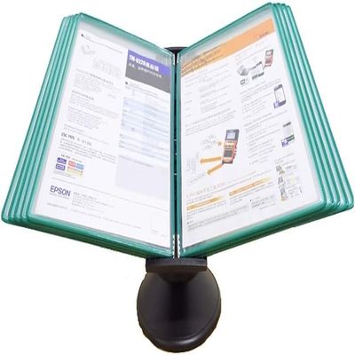Desktop Flip Display Folder - A4 Document Reference System with 10 Clear Display Pockets - Ideal for Office and Storehouse Organization and Presentation