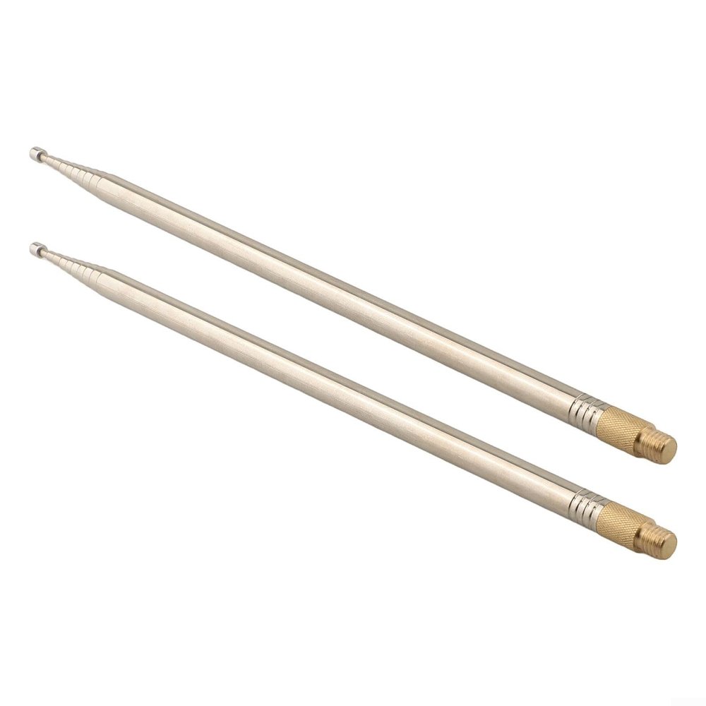 304 Stainless Steel 2.5M Whip Antenna Adjustable For PAC-12 JPC-7 DIY Shortwave Radio Communication, Retractable 33.8CM, 10Mm Screw Mount, Enhanced Signal Reception(2PCS)