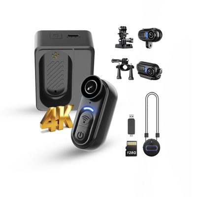 Catchallway 4K Mini Body Camera Action Cam with Audio & Video Recording -128G Thumb Size Hands Free Body Worn Cameras - Wearable Portable Camcorder for Work Travel Pet Walk Vlog(Black)