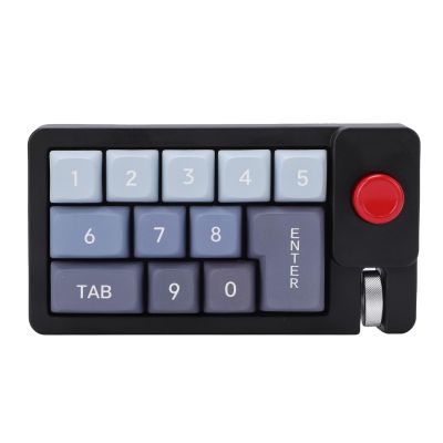 Zyyini 12 Keys Wired Mechanical Number Pad, RGB 12 Backlight Fully Programmable Macro OSU Keypad with Joystick Roller Type C Hot Swappable Work/Gaming Mode for PC Laptop Game (Black)