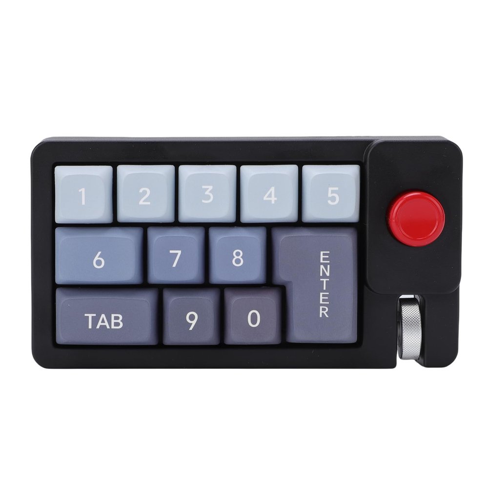 Zyyini 12 Keys Wired Mechanical Number Pad, RGB 12 Backlight Fully Programmable Macro OSU Keypad with Joystick Roller Type C Hot Swappable Work/Gaming Mode for PC Laptop Game (Black)