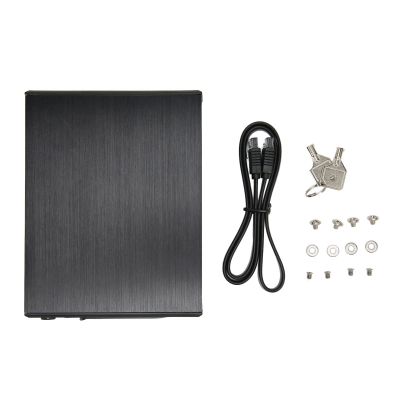 25. Inch Enclosure, Hard Drive Enclosure, Aluminium Alloy SSD Enclosure with LED Indicator and Mechanical Lock Function, 6Gbps Transfer Rate for Computer Laptop