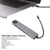 8 in 1 Hub Type C to RJ45 PD USB Docking Station, Type C Hub Splitter Converter Adapter with 87W Fast Charging, 4K Output, Aluminum Alloy for Laptop Pro Air view 4